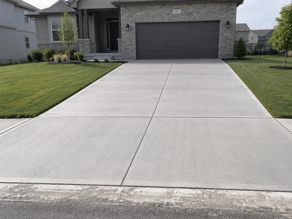 Freshly poured concrete driveway at a Boulder, Colorado home